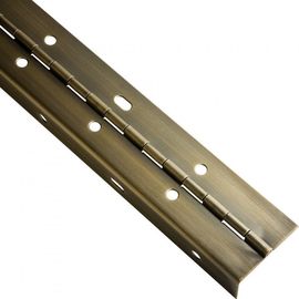 曲がる金属のドアのために細長い穴がつく黄銅によってめっきされる連続的なピアノ蝶番の部分的な覆い